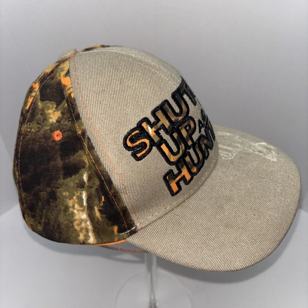 Shut Up And Hunt Orange Camo Adjustable‎ Cap
